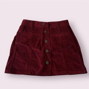 American Eagle Outfitters Maroon Corduroy Skirt